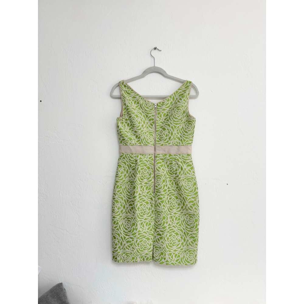 Women's Maggy London Green & Beige Floral Sheath Dress Size 6 - Picture 2 of 11
